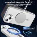 Goodon Magnetic for iPhone 13 Case with Screen Protector, Built-in Metal Camera Kickstand,[Compatible with Magsafe] [Wireless Charging] Matte Protective Phone Cover 6.1" for Men Women Girls - Clear