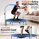 BCAN SP2 40" Foldable Mini Rebounder Trampoline for Adults, Blue