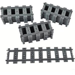 City Train Track Set Straight Tracks Road Building Toy Compatible with Major Brands (18pcs Straight)