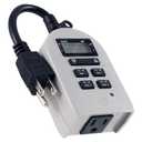 UltraPro Outdoor Timer - Grounded Digital, Single Outlet, Simple Programmable, Weather-Resistant, Seasonal Lights Timer, Landscape, 1 Pack, Gray, 54850