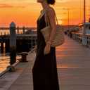 Verdusa Women's Backless Cami Dresses Linen Maxi Dress Sundress Open Back Vacation Beach Summer Outfits (Black, L)