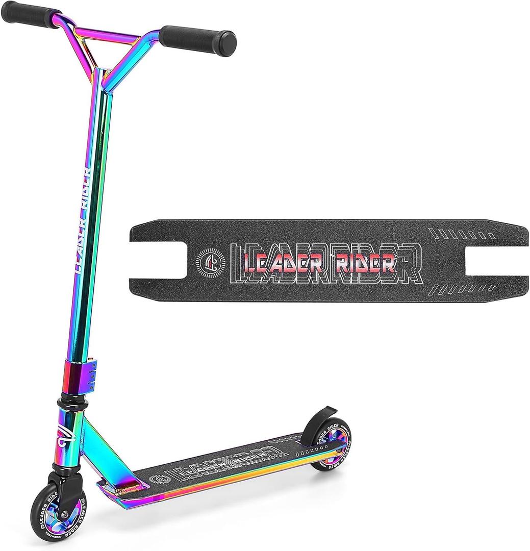 Pro Scooter - Stunt Scooter for Kids 8 Years and Up - Perfect for Beginners Boys and Girls - Best Trick Scooter for BMX Freestyle Tricks Colorful 