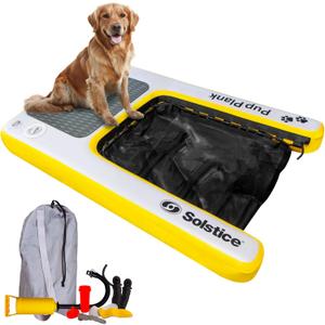 SOLSTICE Inflatable Pup Plank, Dog Water Ramp for Boats and Docks, XL Camo, 200 lb Capacity - Floating Platform for Pets for Lake, River, Beach & Swimming Pool, Includes Pump, Patent-Protected Design