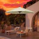 EliteShade USA 10-Year-Non-Fading Solar Market Umbrella with 80 LED Lights Patio Umbrellas Outdoor Table Umbrella with Ventilation
