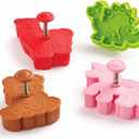 Mrs. Anderson's Baking Animal Cookie Cutters, Set of 4, Spring-Action Embossing Cutters For Cookies, Fondant, And Pastry Dough