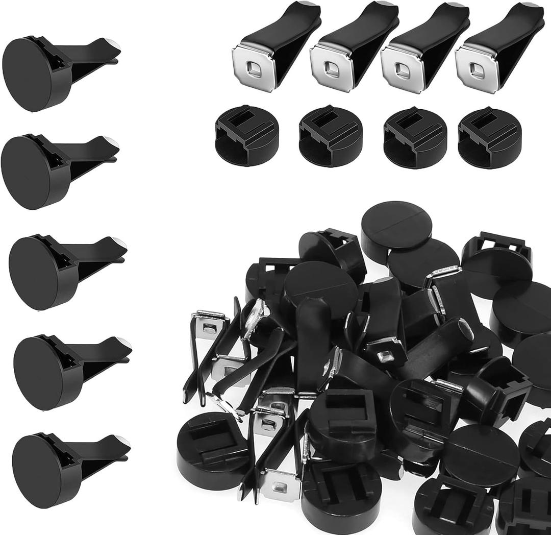 50pcs Car Air Vent Clips with Slot HeadAir Freshener Clip Auto Fragrance Pads replacement clips DIY Decorations for Office Home Automotive(Black)