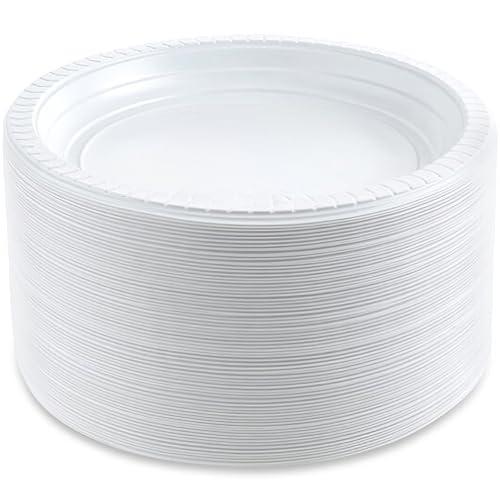 Blue Sky 200 Count Disposable Plastic Plates, 6-Inch, White