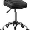 Black Rolling Stool Chair with Wheel for Home Work SPA Massage Height-Adjustable and Cost-Effective Swivel Stool with Low Back