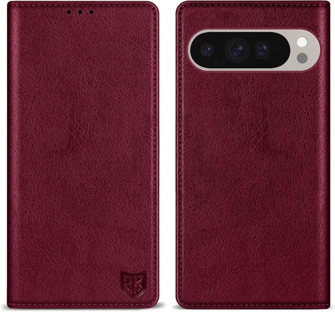 ZZXX for Pixel 10 Pro XL Wallet Case Strong Magnetic 6.8 inch,Wine Red