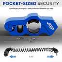 FRP Motorcycle Grip Lock - Universal Anti-Theft Handlebar Security for Bikes, Scooters & ATVs - Brake/Throttle Lock with Helmet Hook,Blue