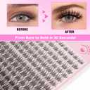 Lash Clusters Kit, DIY Cluster Eyelash Extensions 818mm,168pcs Fluffy D Curl Natural Lashes with Bond and Seal,Remover,TweezersNatural Fake Cat Eye Individual Manga Clusters 2-3-L