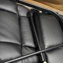 PU Leather Conference Room Chair, Tall Back Chairs with with Padded Arms and No Wheels, Guest Chair for Reception Waiting Room Black, 1pc