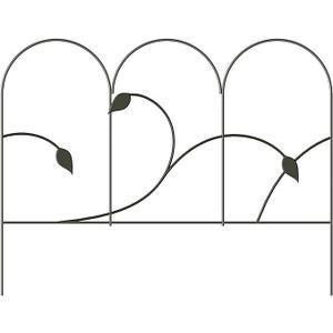 Panacea Leaf Garden Border Fence, Black 24 Pk