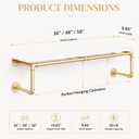58 Inch Industrial Pipe Clothing Rack with Shelves, Wall Gold Clothes Racks