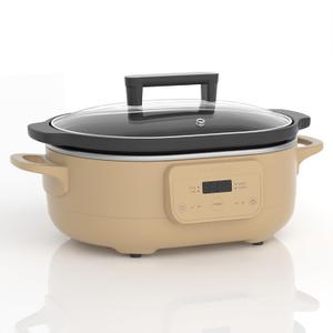 6 Quart Programmable Slow Cooker Removable Healthy Nonstick Pot - Small Kitchen Appliance for Family Dinners - Serves 6+ People - Heat Settings: Keep Warm Brown Sugar