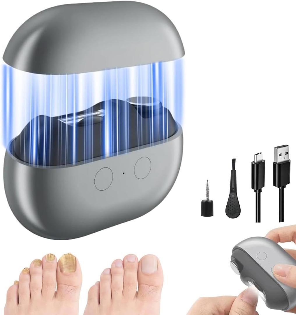 Easy Clip Nail Clippers, Electric Nail Clipper, Smart Nail Clipper for Seniors with LED Light & Nail Scraps Storage, Painless Toe & Fingernail Trimmer for Seniors, Adults and Kids (Grey)