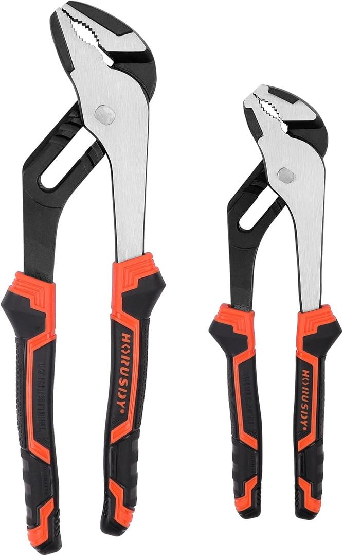 HORUSDY 2-Pliers Groove Joint pliers Set, 8 & 10-Inch Adjustable Water Pump Pliers