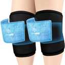 ComfiTECH Dual-Gel Pack Knee Ice Sleeve with Extended 30-Minute Cooling, Detachable Ice Pack & Flexible Reusable Gel Ice Wrap for Soothing Discomfort & Fatigue in Knee, Thigh and Calf, XL, 2 Packs