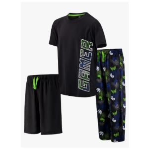 US Angels Boys Pajamas Set, 3-Piece Boys’ Sleepwear Pjs, Loose Fit, Soft, Breathable, Teens and Kids - Size 14-16