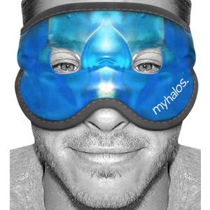 Cooling Eye Mask - Reusable Gel Eye Mask Cold Pack - Our Ice Eye Mask Soothes Puffy Eyes & Dark Circles - Relieve Your Headaches & Sinus Pain with Cold Eye Mask & Eye Gel Mask Therapy - Halos (Blue)