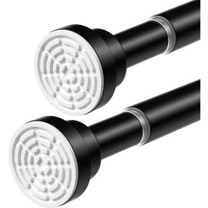 2Pack Spring Tension Curtain Rod 30-63Inch Tension Rod for Windows Black Curtains Rod Pressure Adjustable Curtain Rods No Drilling Spring Curtain Rod Tension Rods for Doorway,Windows,Bedroom,Closet