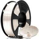 Geeetech Silk PLA Filament 1.75mm for 3D Printer, Metal-Like Shiny Consumable 1kg (2.2lbs) 1 Spool, Dimensional Accuracy +/- 0.03 mm,Metallic White