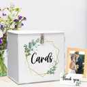 Wedding Card Box, Wedding Card Box with Lock Card Holder for Wedding Reception Anniversary Party Graduation Birthday Baby Shower Decorations (White)