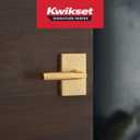 Kwikset Prava Interior Privacy Door Knurled Handle with Lock, Door Lever for Bathroom and Bedroom, Satin Brass, Reversible Keyless Push Button Lock Door Lever, with Microban Protection