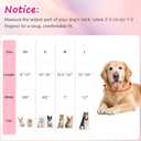 Astdogio Large Dog Collar, Spring &Summer Theme White Dog Collars with Pink Rose Pattern, Adjustable Dog Collars for Large Dogs, Cute Girl or Boy Dog Collar Ideal for Puppy Gifts, Pet Accessory