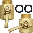 Heavy Duty Brass Garden Hose Shut Off Valve, 3/4 Inch, 2 Sets
