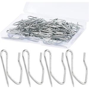 1.2 Inches Curtain Hooks, Sopito 58pcs Metal Drapery Pin and Hook for Door Window Shower Curtain, Silver White
