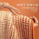 Large Bathroom Rugs Runner, 20x47 Chenille Bath Mat, Pumpkin Orange