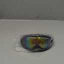 GloFX Ski Goggles - Cyberpunk Reflective Glasses, Full-Face Design, Comfort Foam Padding, Adjustable Strap, UV Protection (Black Frame - Rainbow Mirror Diffraction)
