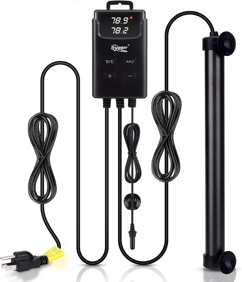 hygger Aquarium Heater,Submersible Fish Tank Heater with External Digital Display, Including Overheat & Leakage Protection and Temperature Sensor for Freshwater and Saltwater (300W for 40gal~60gal)