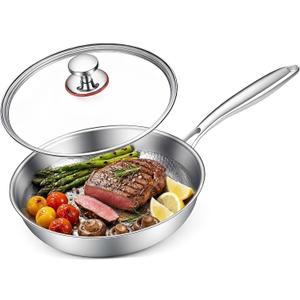 Titanium Pans for Cooking, 10/12Inch No Coating Non-stick Titanium Cookware, Best Pans for Cooking - Free of PFAS/PFOA/PTFE, Induction & Oven-Safe, Dishwasher Safe (10in)