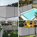 ECOOPTS 5'Hx24'L Privacy Fence Set with Poles and Rails Ground Spikes Fence Kit for Patio Garden Pool Yard (Light Gray)
