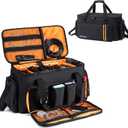 Mecozone DJ Gig Bag with 8 Detachable Dividers, DJ Cables Bag with 15.6'' Laptop Sleeve, Large Capacity Travel Musicians Gig Bag for DJ Gear, Music Equipment&Accessories, Black