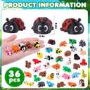 Celltestria 36Pcs Mini 3D Printed Animals for Kids Little 3D Printed Toys for Party Favors Gifts Exchange 3D Printed Figurines for Classroom Prize Rewards Goodie Bags