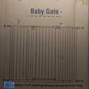 keny 36" Extra Tall Baby Gate for Stairs, 29"-55" Wide Auto Close Dog Gate for Doorways, Pressure Mounted Easy Walk Through Pet Gate with Door, White
