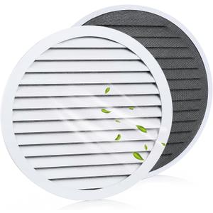 Wesiti 1 Pack Round Gable Vent Fit 24" Opening, Iron, with Mesh, White