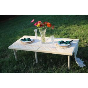22x44 inch Portable Boho Wood Pincic Table,Low Tables for Sitting on Floor,Perfect for Two,for Outdoor, Beach, Picnic, BBQ and Party (1, Twill Tabletop)