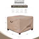 ULTCOVER Waterproof Patio Ottoman Cover Square Outdoor Side Table Furniture Covers Size 20L x 20W x 18H inch