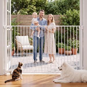 46.5"-61" Retractable No Bottom Bar Baby Gate for Stairs, 36" Tall