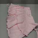 SOLY HUX Women's Y2K Ruffle Mini Skirt with Shorts Underneath High Waisted Tiered Skirts Coquette Skorts (Solid Light Pink) 
Small