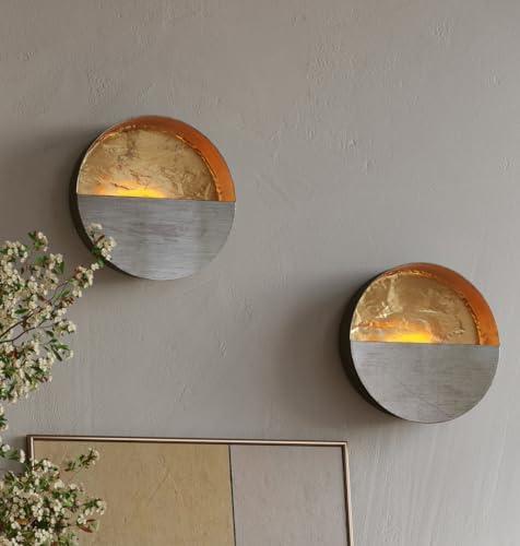 NativeSkins Eclipse Metal Wall Candle Holder Sconce Decoration - Set of Two Handcrafted Decorative Tea Light Wall Sconces for Living Room, Bathroom, Dining Room Gold Tea Candle Holder, 1 Pack