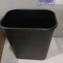 Amazon Basics Small Rectangular Commercial Office Wastebasket, Easy to Clean, 3 Gallon, Black, 2-Pack