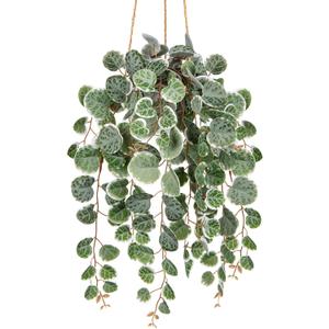 Briful Artificial Hanging Plants with Pot 17'' Fake String of Heart Vines Plants Faux Hanging Greenery for Home Room Office Garden Balcony Patio Front Door Hanging Decor