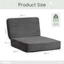 HIGOGOGO Corduroy Recliner Chair Cushion with Lumbar Support Pillow Soft Non-Slip 4" Thick Seat Pad Prevent Buttocks & Back Pain in Seniors (Grey, 12" Backrest)
