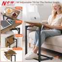 Upgrade Tv Tray Table Set of 2, 8-Level Adjustable Height Couch Side Table, 90 Tilt Angle Foldable C-Shaped End Table with Phone & Tablet Slot Sofa Computer Desk for Couch,Sofa,Bed,Chair,Living Room