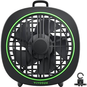 VIVOSUN AeroWave D4, 4 Grow Tent Clip Fan with Detachable Hook, 3-Speed Strong & Quiet Airflow, Adjustable Airflow Angle for Hydroponics, Circulation & Cooling, Black, 1-Pack